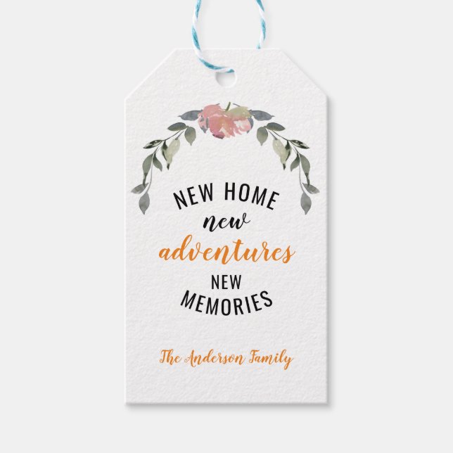 Étiquettes-cadeau Nouveau Accueil Nouvelle aventure Nouveaux souveni (Devant)