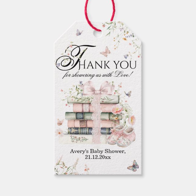 Étiquettes-cadeau Nouveau Chapitre Commencer Livre Fleur sauvage Bab (Devant)