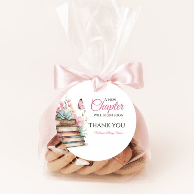 Étiquettes Cadeau Nouveau chapitre Pink Girl Storybook Baby shower l (Créateur téléchargé)