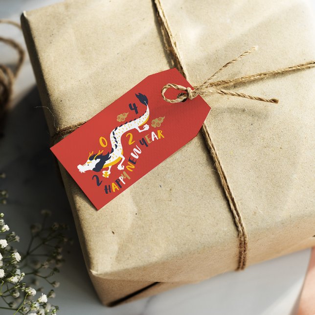 Étiquettes-cadeau Nouvel An Chinois 2024 Année Du Dragon (Créateur téléchargé)