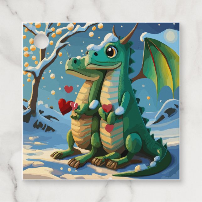 Étiquettes Cadeau Nouvel An Chinois Du Couple Du Dragon (Devant)