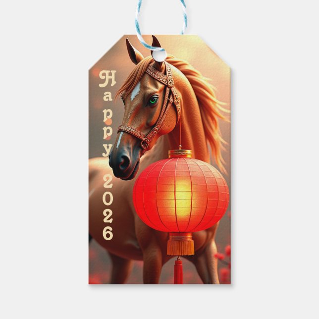 Étiquettes-cadeau Nouvel an chinois personnalisé 2026 (Devant)