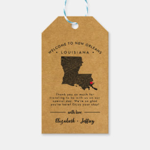 Étiquettes-cadeau Nouvelle-Orléans Louisiane Mariage minimaliste Bie