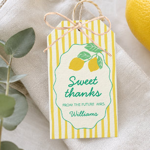 Étiquettes-cadeau Nouvellement Fiancés Jaune Citron Et Vert Enterrem