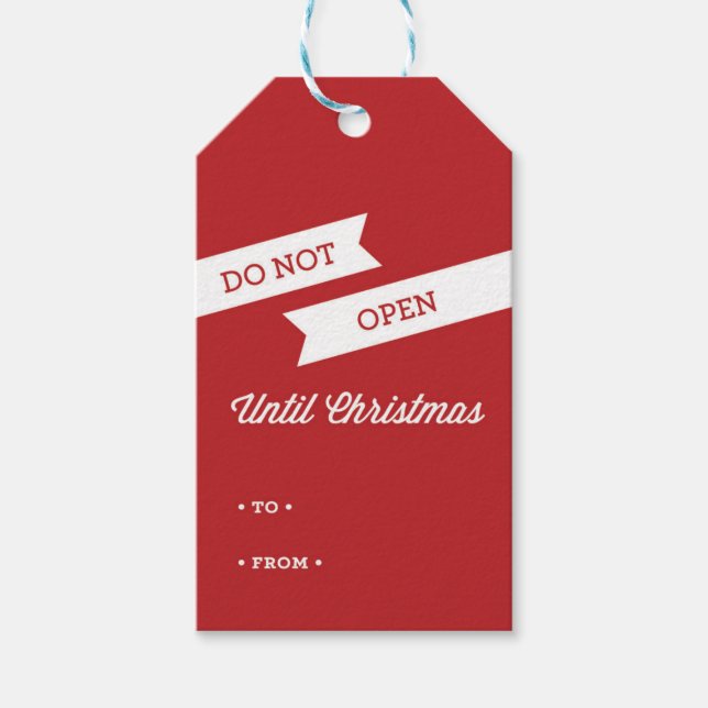 Étiquettes-cadeau N'OUVREZ PAS TANT QUE NOËL Tags Cadeaux (Devant)
