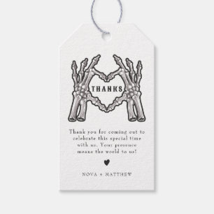 Étiquettes-cadeau NOVA Halloween Squelette Coeur Mains Merci