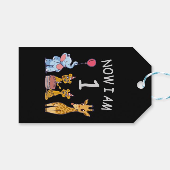 Étiquettes-cadeau Now I le 1er jour du Birthday (Devant (Horizontal))