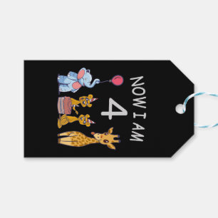 Étiquettes-cadeau Now I le 4 e jour du 4e jour du Birthday