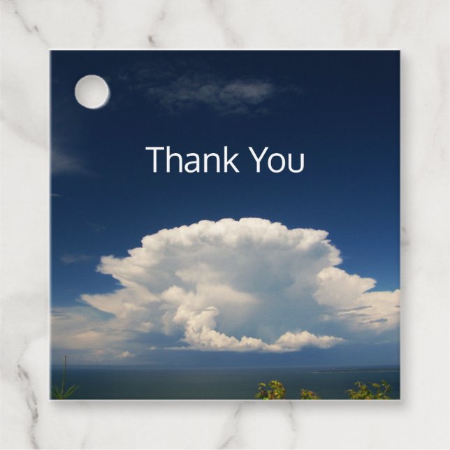 Étiquettes Cadeau Nuage Blanc Puffé         (Devant)