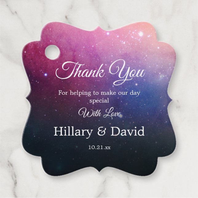 Étiquettes Cadeau Nuages de nébuleuse rose (Devant)