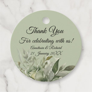 Étiquettes Cadeau Nuances de Mariage de Sage Balises cadeaux