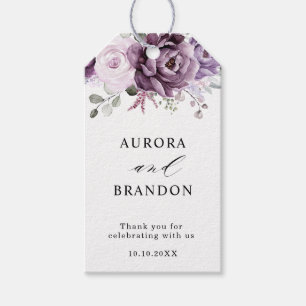 Étiquettes-cadeau Nuances de pourpre Dusty fleurs Moody Floral Maria