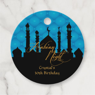 Étiquettes Cadeau Nuit Bleue Arabe