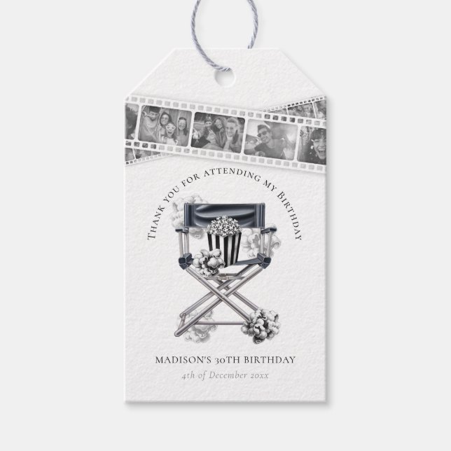 Étiquettes-cadeau Nuit de cinéma vintage Adulte (Devant)