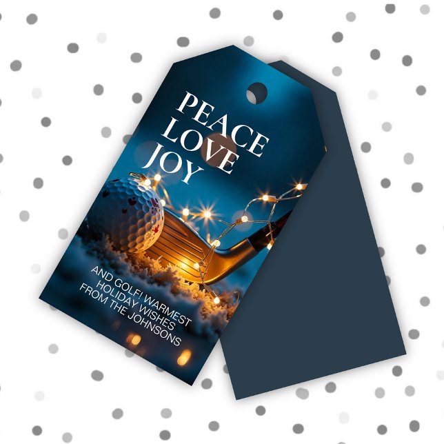 Étiquettes-cadeau Nuit de neige paisible Noël de golf (Créateur téléchargé)