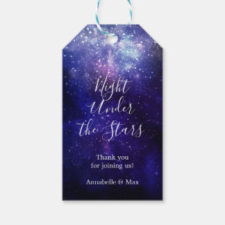 Étiquettes-cadeau Nuit sous les étoiles Galaxy Merci