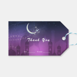 Étiquettes-cadeau Nuits arabes marocain clair de lune violet