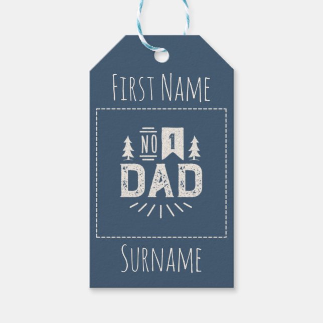 Étiquettes-cadeau Numéro Un papa (Devant)