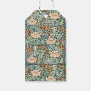 Étiquettes-cadeau Nymphéas Art Nouveau Naturel