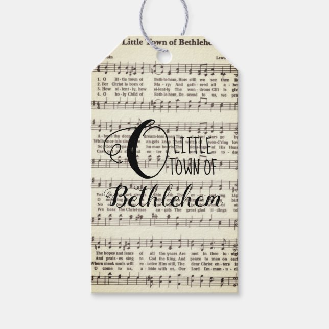Étiquettes-cadeau O Little Town of Bethlehem (Devant)