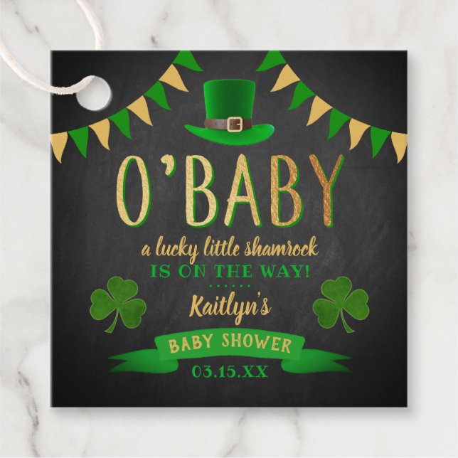 Étiquettes Cadeau O'Baby St. Patrick's Day Baby shower (Devant)