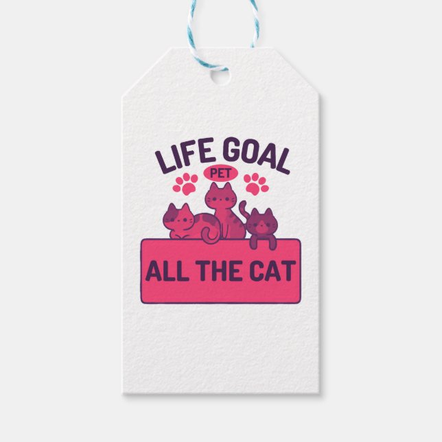 Étiquettes-cadeau Objectif de vie Animaux Tous les Citations de chat (Devant)