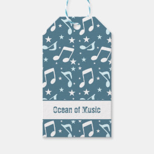 Étiquettes-cadeau Océan de musique modelé