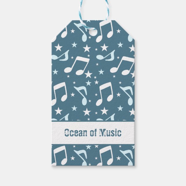 Étiquettes-cadeau Océan de musique modelé (Devant)