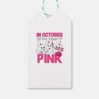 Étiquettes-cadeau Octobre, nous portons le rose, infirmière, sensibi