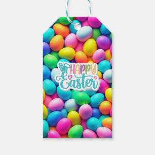 Étiquettes-cadeau Oeuf de Pâques aux couleurs vives/Printemps