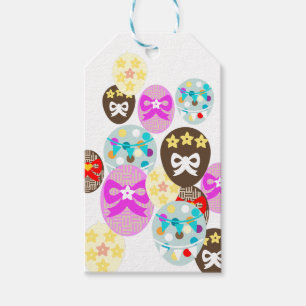 Étiquettes-cadeau Oeuf de Pâques aux motifs colorés