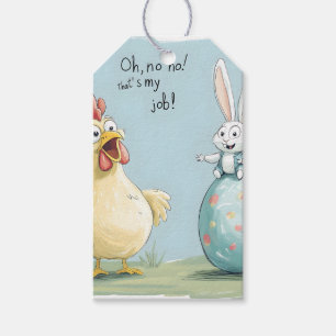 Étiquettes-cadeau OEuf de poulet lapin en caricature Amusant Pâques