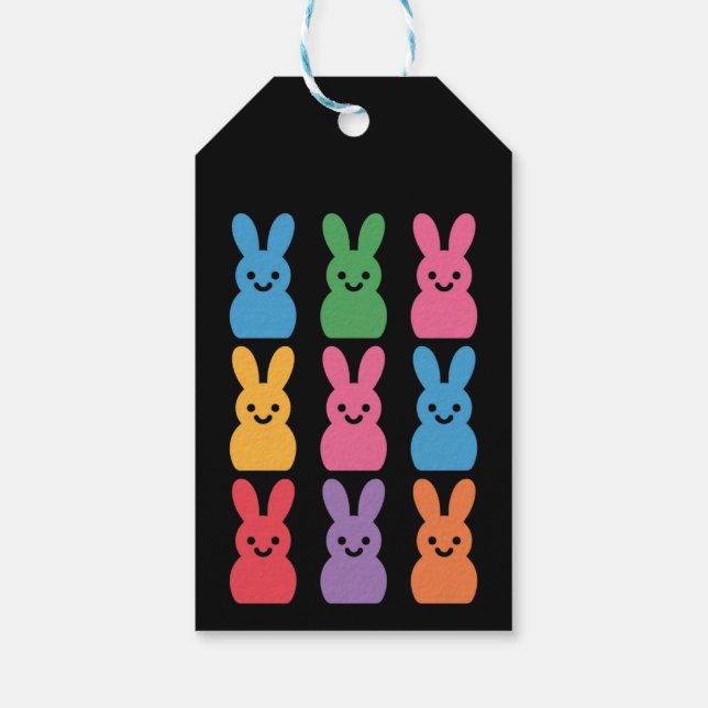 Étiquettes-cadeau Oeufs de lapin de Pâques Plaid Leopard (Dos)