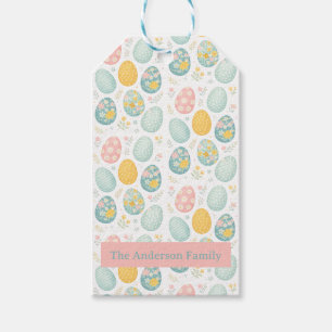 Étiquettes-cadeau Œufs de Pâques au pastel Motif floral - Joli Print