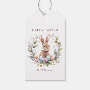 Étiquettes-cadeau OEufs de Pâques Garland Lapin Rabbit Personnalisé