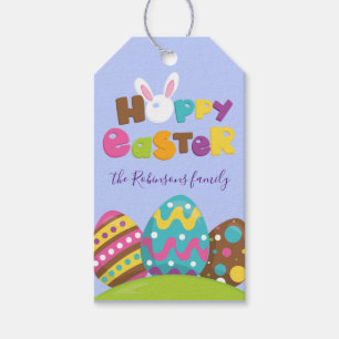 Étiquettes-cadeau Œufs de Pâques joyeux Lapin Drôle Nom personnalisé