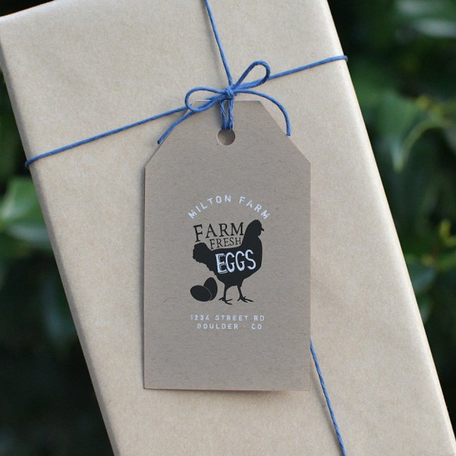 Étiquettes-cadeau Oeufs frais Kraft Script rustique (Créateur téléchargé)