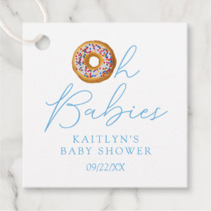 Étiquettes Cadeau Oh Babies Donut Saupoudrer le Baby shower de jumea