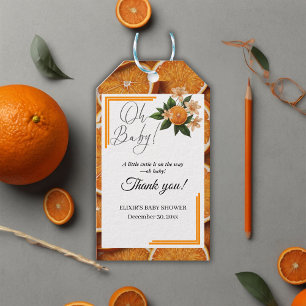 Étiquettes-cadeau Oh Baby A Little Cutie Orange Citrus Baby shower