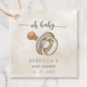 Étiquettes Cadeau Oh Baby Genre Neutre Boho Baby shower Invitation