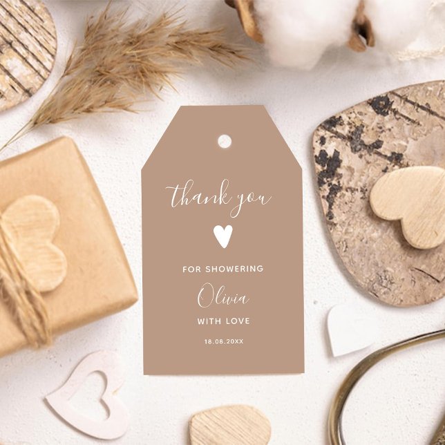 Étiquettes-cadeau Oh Bébé Beige Merci (Créateur téléchargé)