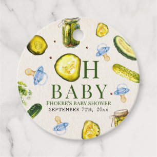 Étiquettes Cadeau Oh Bébé Cornichons et Tétines Garçon Baby Shower