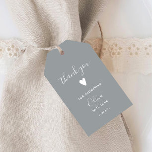Étiquettes-cadeau Oh Bébé Gris Merci
