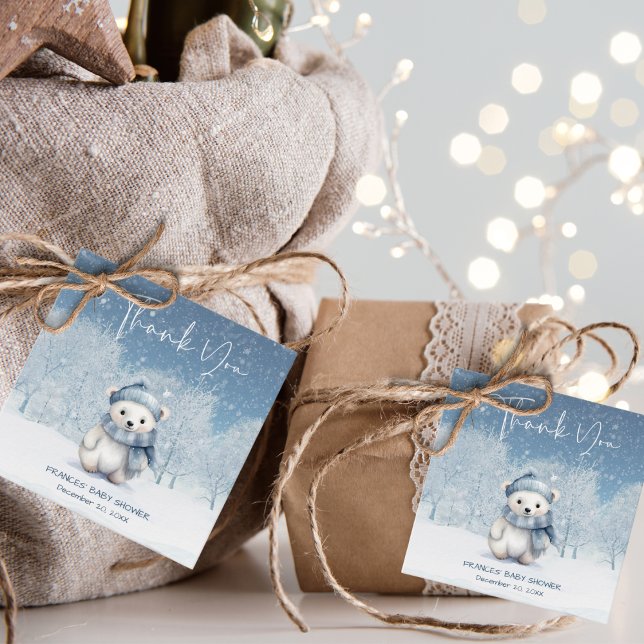 Étiquettes Cadeau Oh Boy Winter | Baby shower des bois (Créateur téléchargé)