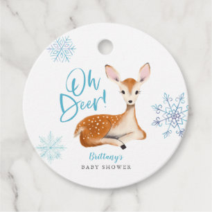 Étiquettes Cadeau Oh Deer Russe Baby shower boisé d'hiver