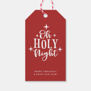Étiquettes-cadeau Oh Holy Night Red Holiday Tags cadeaux
