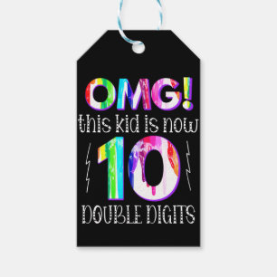 Étiquettes-cadeau Oh mon Dieu ! Cet Enfant Est Maintenant 10 Double 