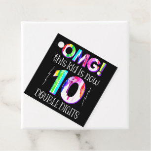Étiquettes Cadeau Oh mon Dieu ! Cet Enfant Est Maintenant 10 Double 