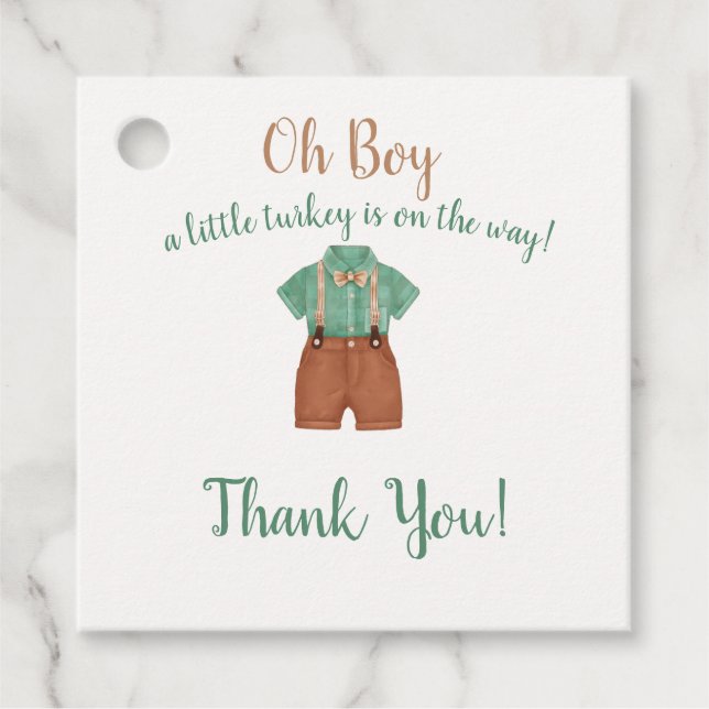 Étiquettes Cadeau Oh mon petit Baby shower de Turquie (Devant)