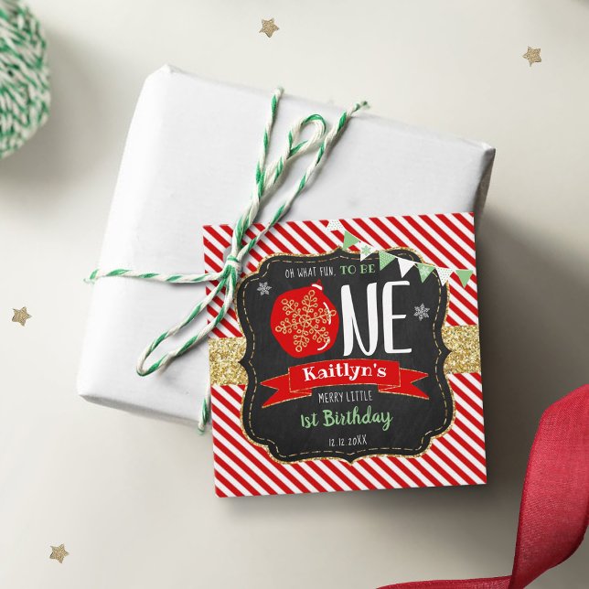 Étiquettes Cadeau Oh Quel Amusement D'Être Un ! Noël 1er anniversair (Créateur téléchargé)